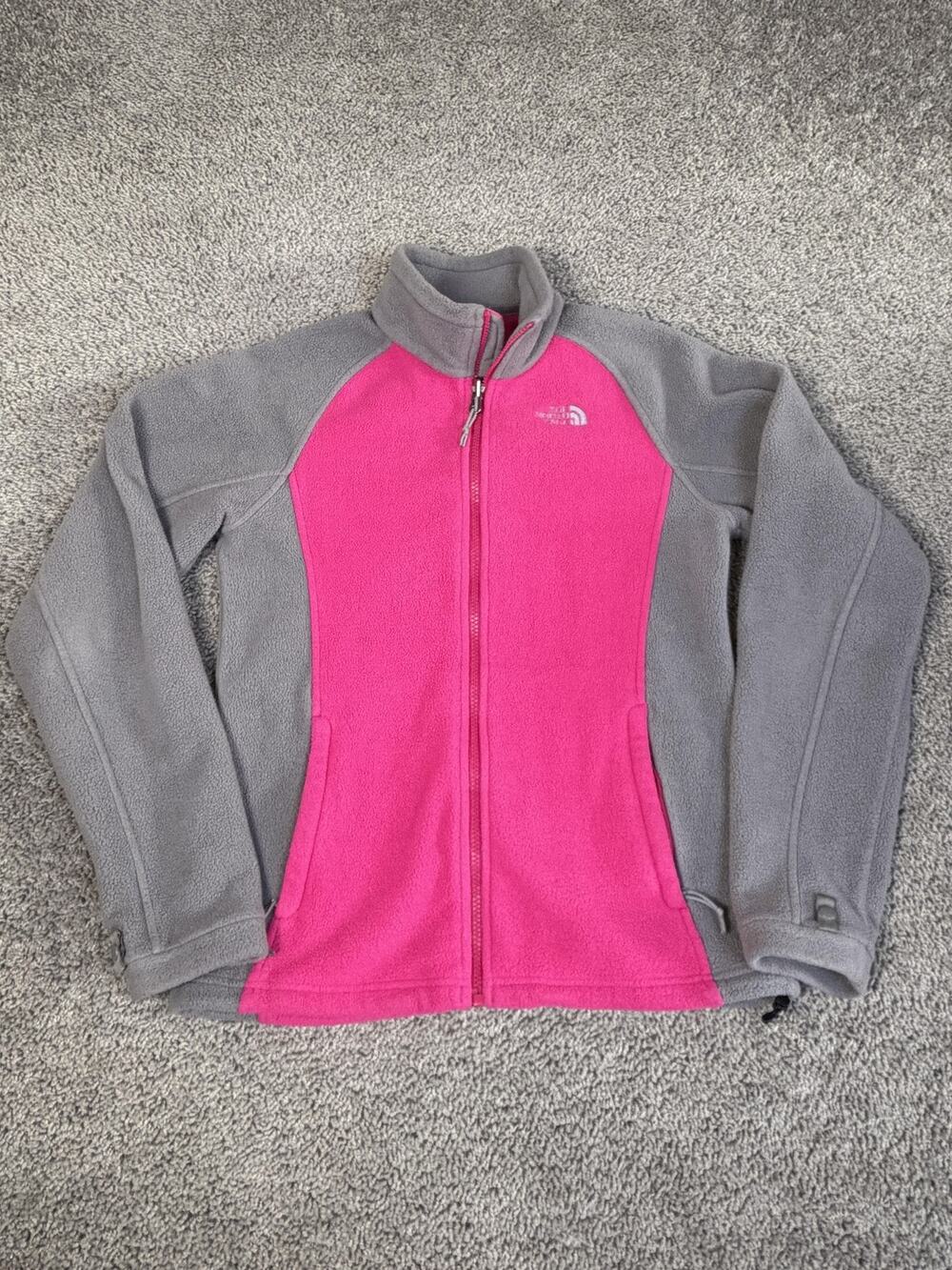The North Face Jacket Womens S/P Pink Fleece Full Zip Pockets Lined Slim